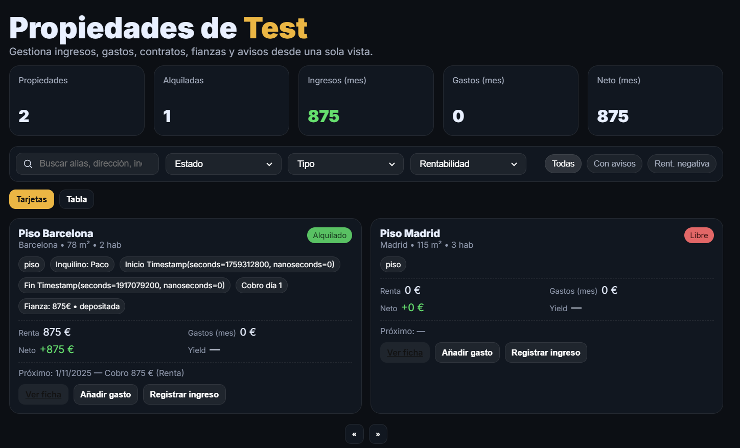 Gestión de inquilinos en Tuerca